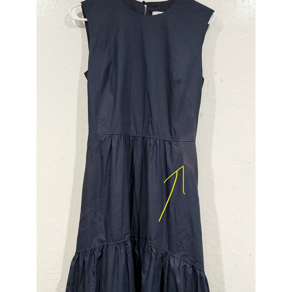 COS Navy Blue Cotton Cut-Out Tiered Maxi Dress Sleeveless US 10 11644258 - Picture 8 of 9